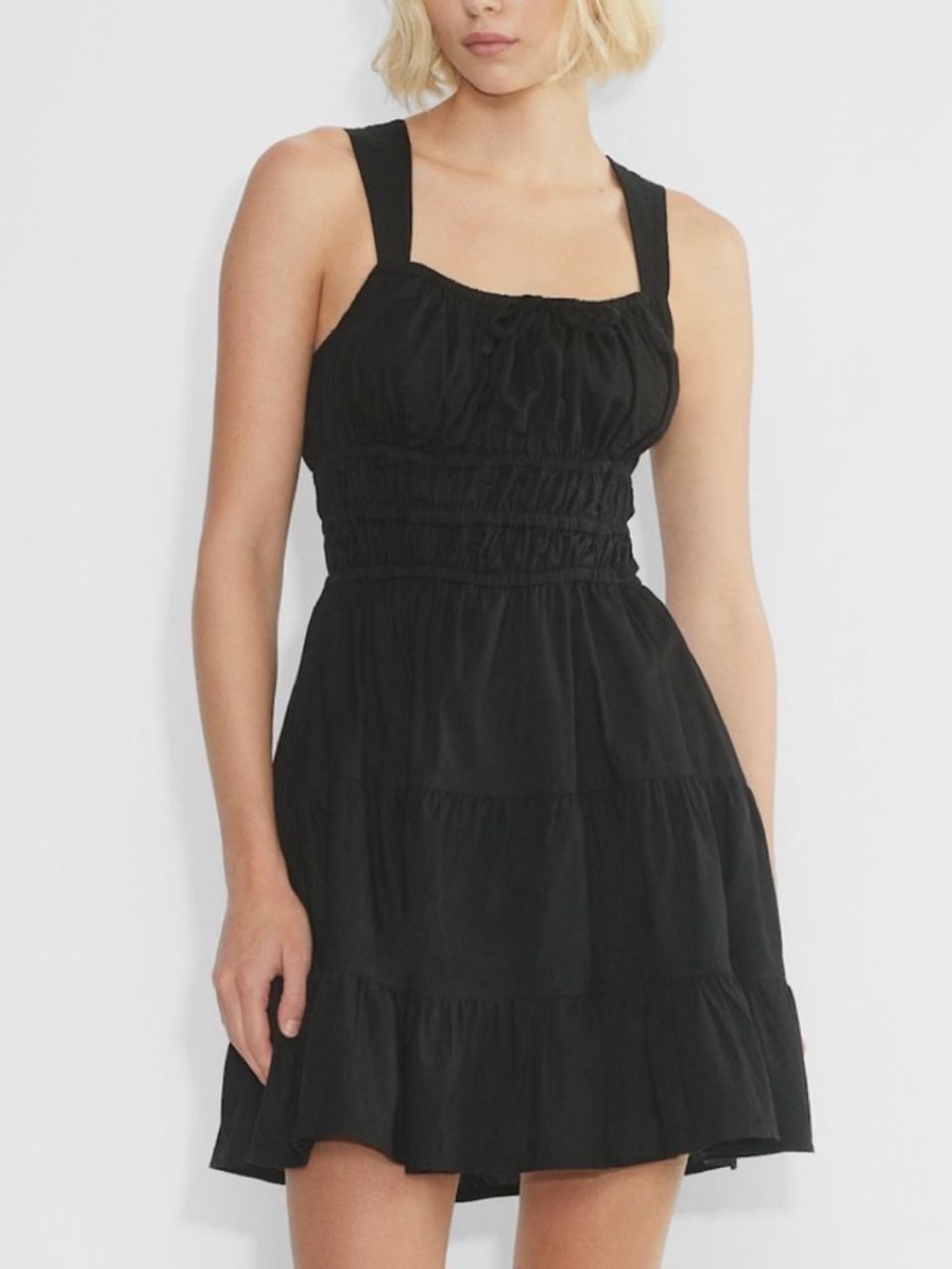 Sunday Best Black Mini Tiered Sundress